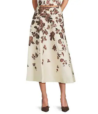 x Style Bungalow Chintz Floral Coordinating Canvas Side Pocket A-Line Skirt | Dillard's