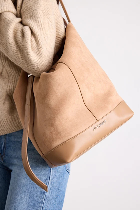 Denise Tan Suede Slouchy Tote Bag | Lulus