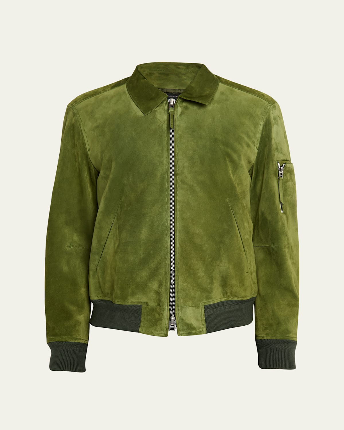 Men's Suede Cashmere-Knit Blouson Jacket | Bergdorf Goodman