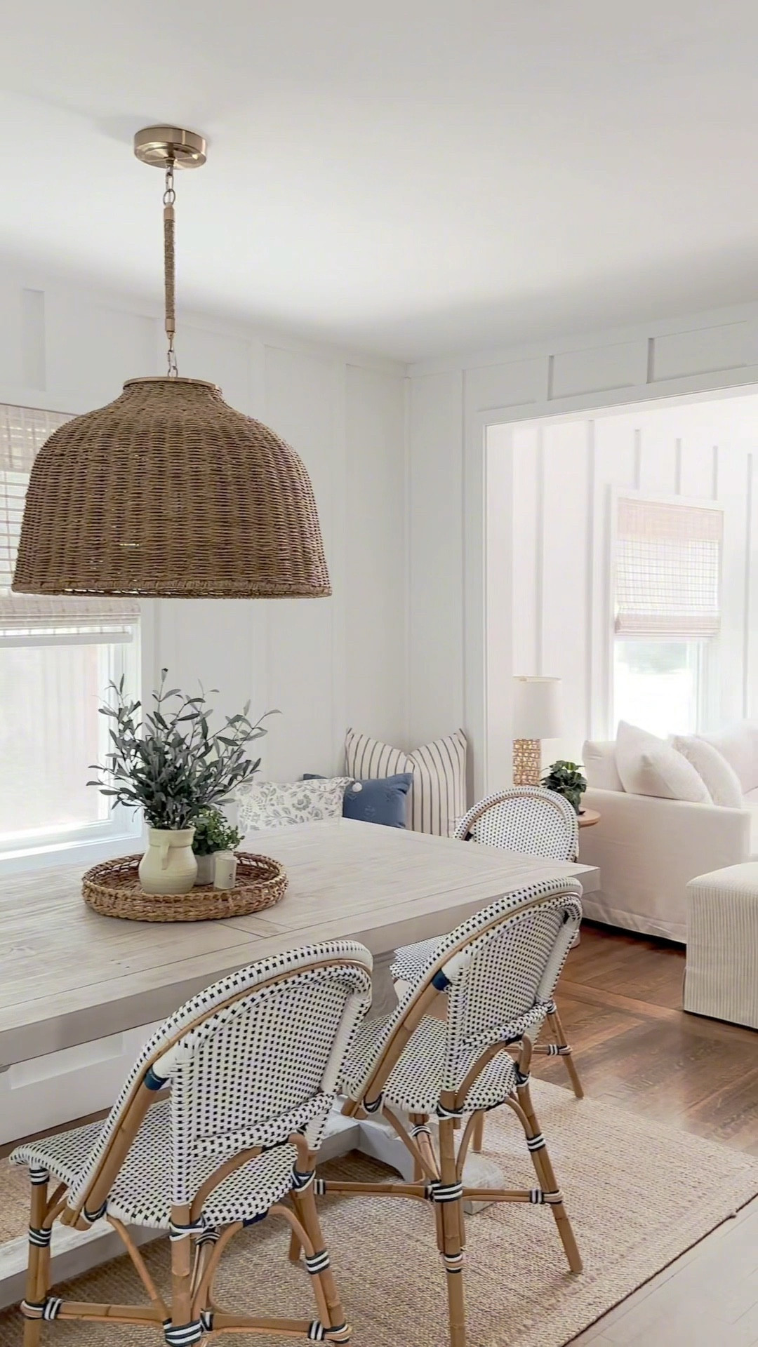 Our Coastal Cottage Renovation✨

Coastal kitchen, white trestle dining table, seagrass pendant light, riviera dining chairs, blue and white decor, jute rug, white sofa, target finds, serena and lily, studio mcgee lighting, woven roman blinds#LTKFindsUnder100 #LTKVideo

#LTKHome