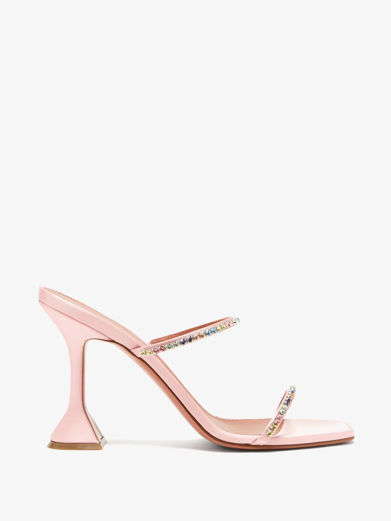 Gilda crystal-embellished satin sandals | Amina Muaddi | Matches (US)