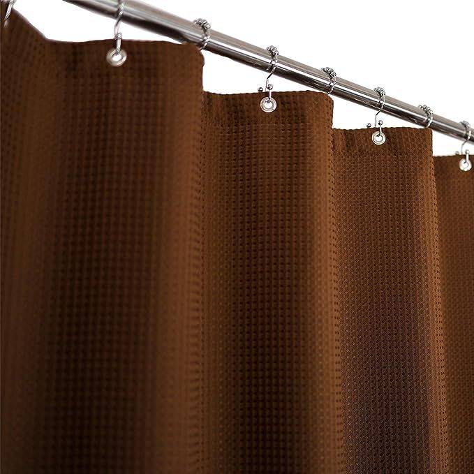 Barossa Design Waffle Weave Shower Curtain Hotel Luxury Spa, 230 GSM Heavy Duty Fabric, Water Rep... | Amazon (US)