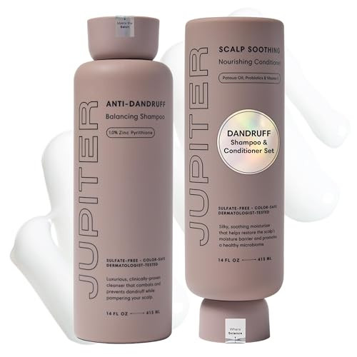 Jupiter Anti Dandruff Shampoo & Conditioner for Men & Women for Flaky, Itchy, Oily & Dry Scalp - Nourishes Scalp and Reduces Breakage & Flakes - Color-Safe, Sulfate-Free, Paraben-Free | Amazon (US)