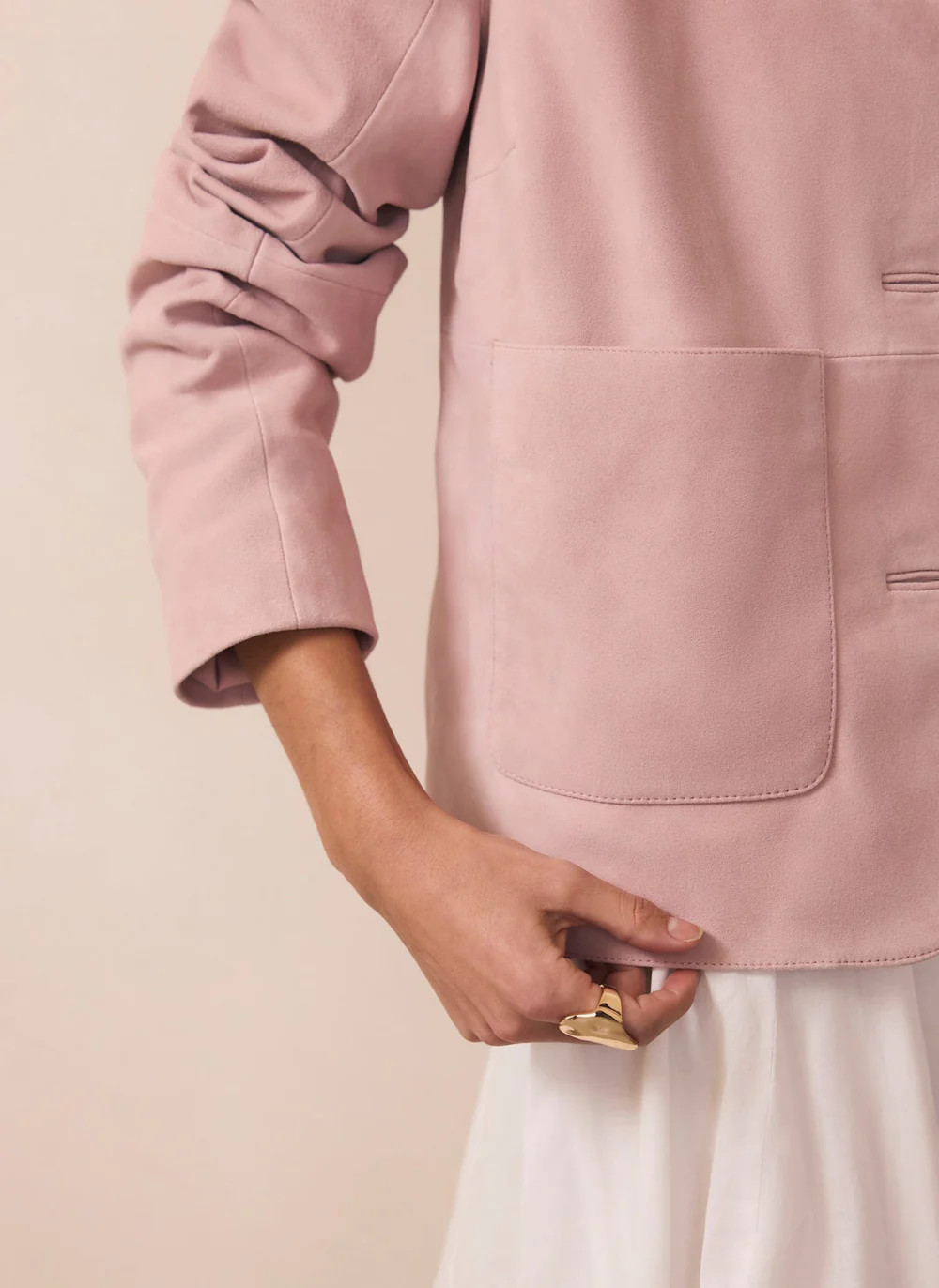 Pink Suede Jacket | Mint Velvet