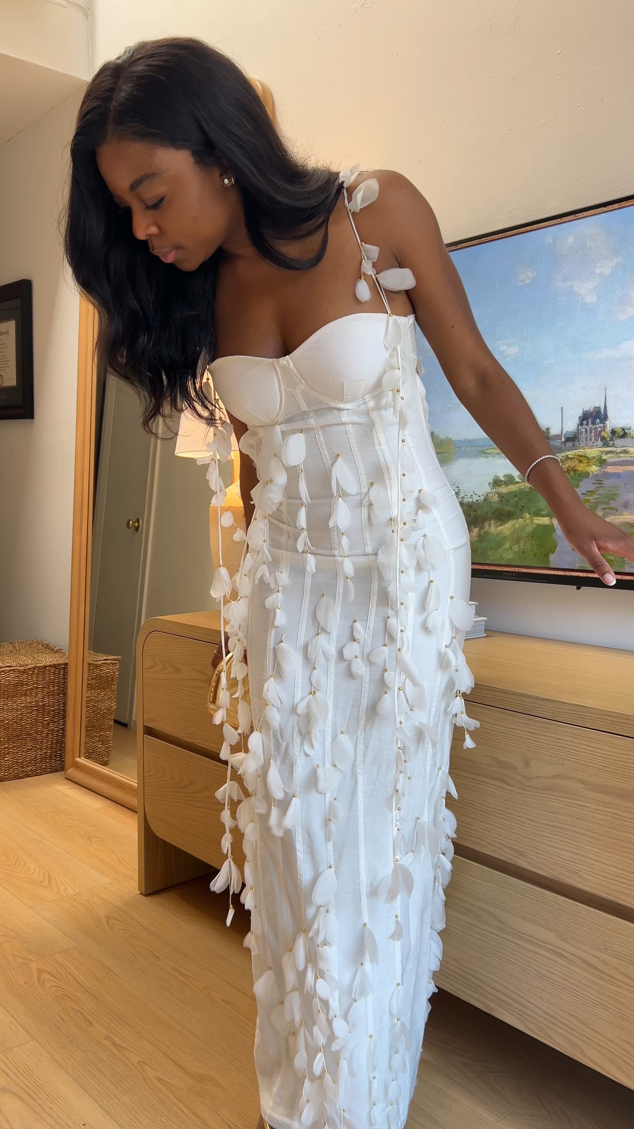 The perfect birthday, summer, bridal dress! Similar to the white Zimmermann petal dress.