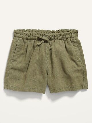 Paperbag-Waist Linen-Blend Shorts for Toddler Girls | Old Navy (US)