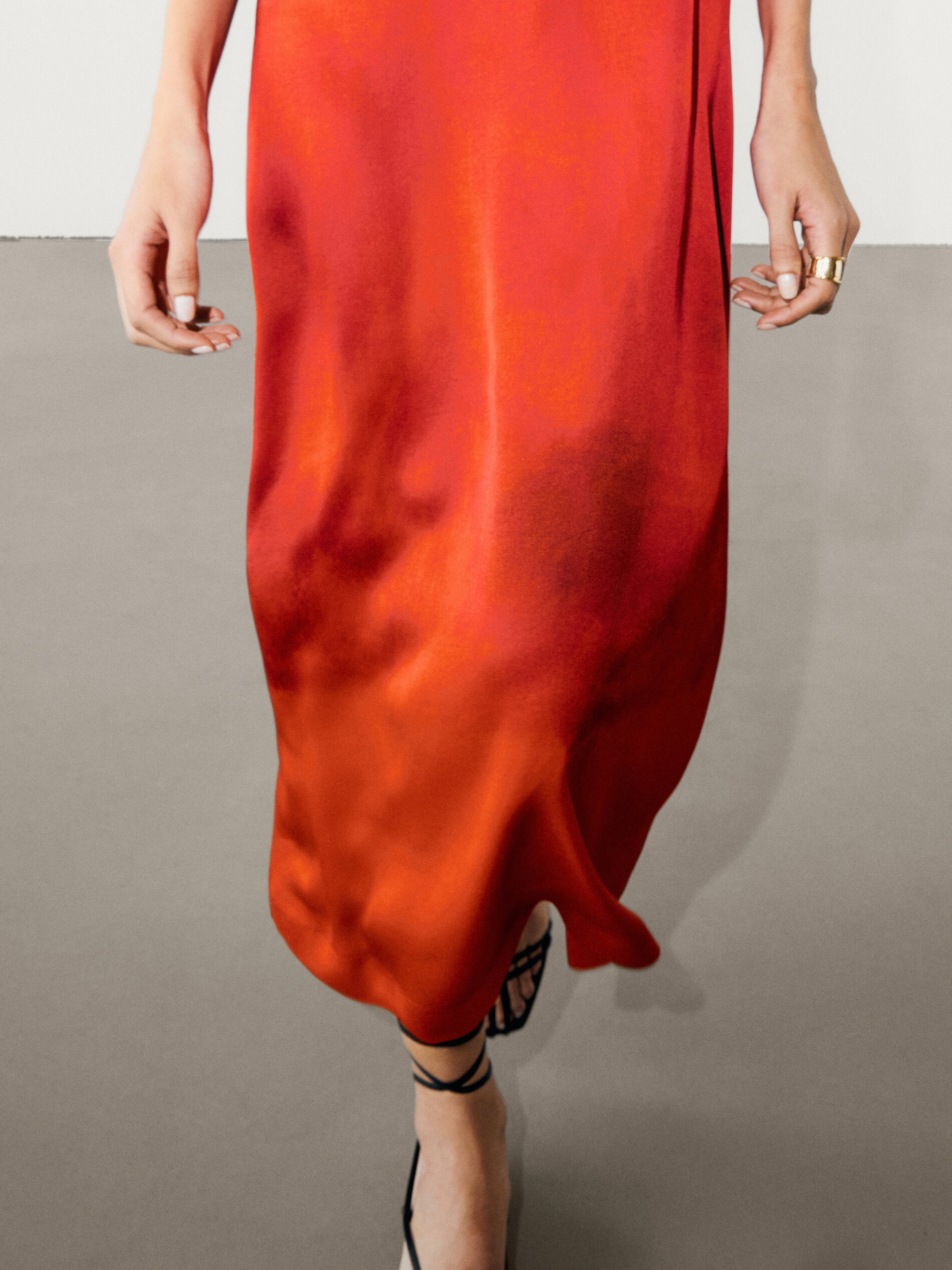 Ombré print midi dress | Massimo Dutti US