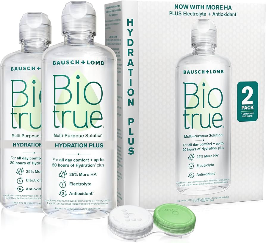 Biotrue Hydration Plus Contact Lens Solution, Multi-Purpose Solution for Soft Contact Lenses, Len... | Amazon (US)