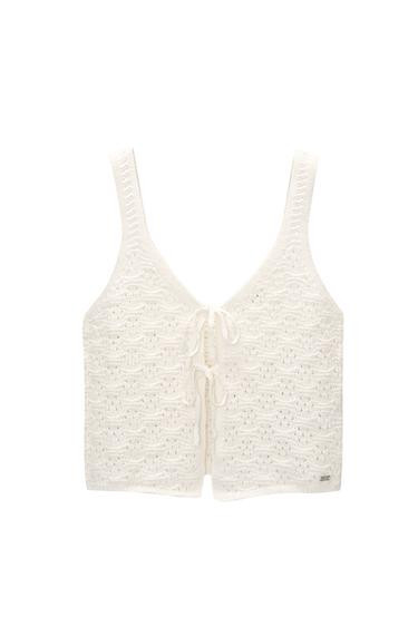Crochet top with ties | PULL and BEAR UK