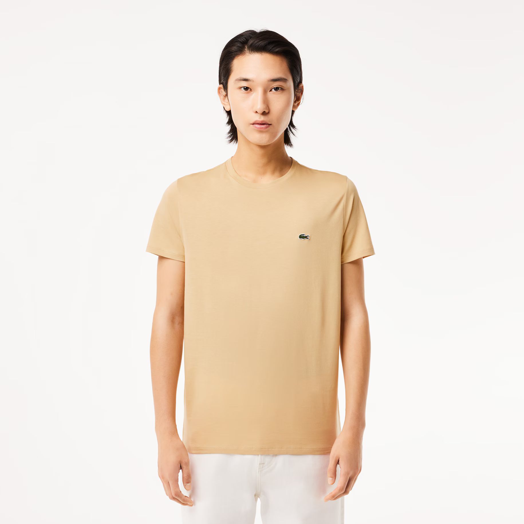 Monochrome Cotton Pima Jersey Crew Neck T-shirt | Lacoste (US)