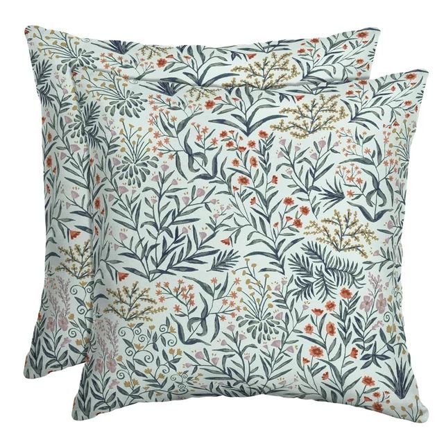 Arden Selections Outdoor Throw Pillows (2 Pack) 16 x 16, Pistachio Botanical | Walmart (US)