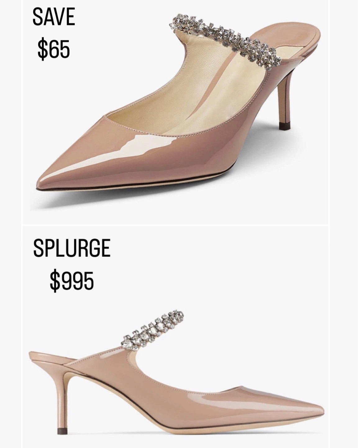 Save vs Splurge
Jimmy Choo Bing heels


#LTKHoliday #LTKunder100 #LTKshoecrush