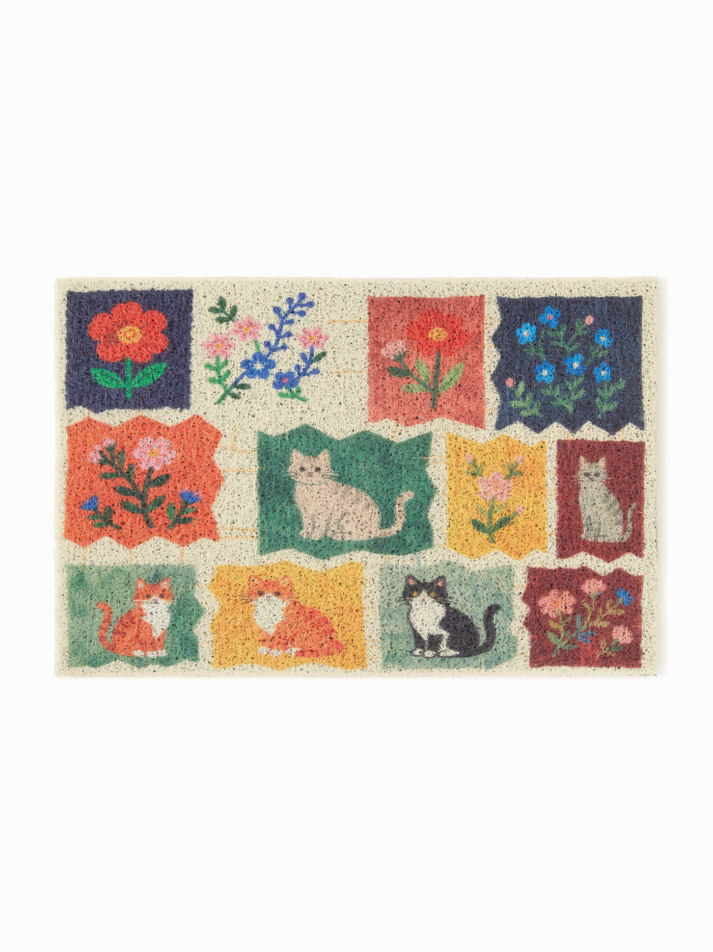 FLORAL & CAT DOOR MAT | Cider