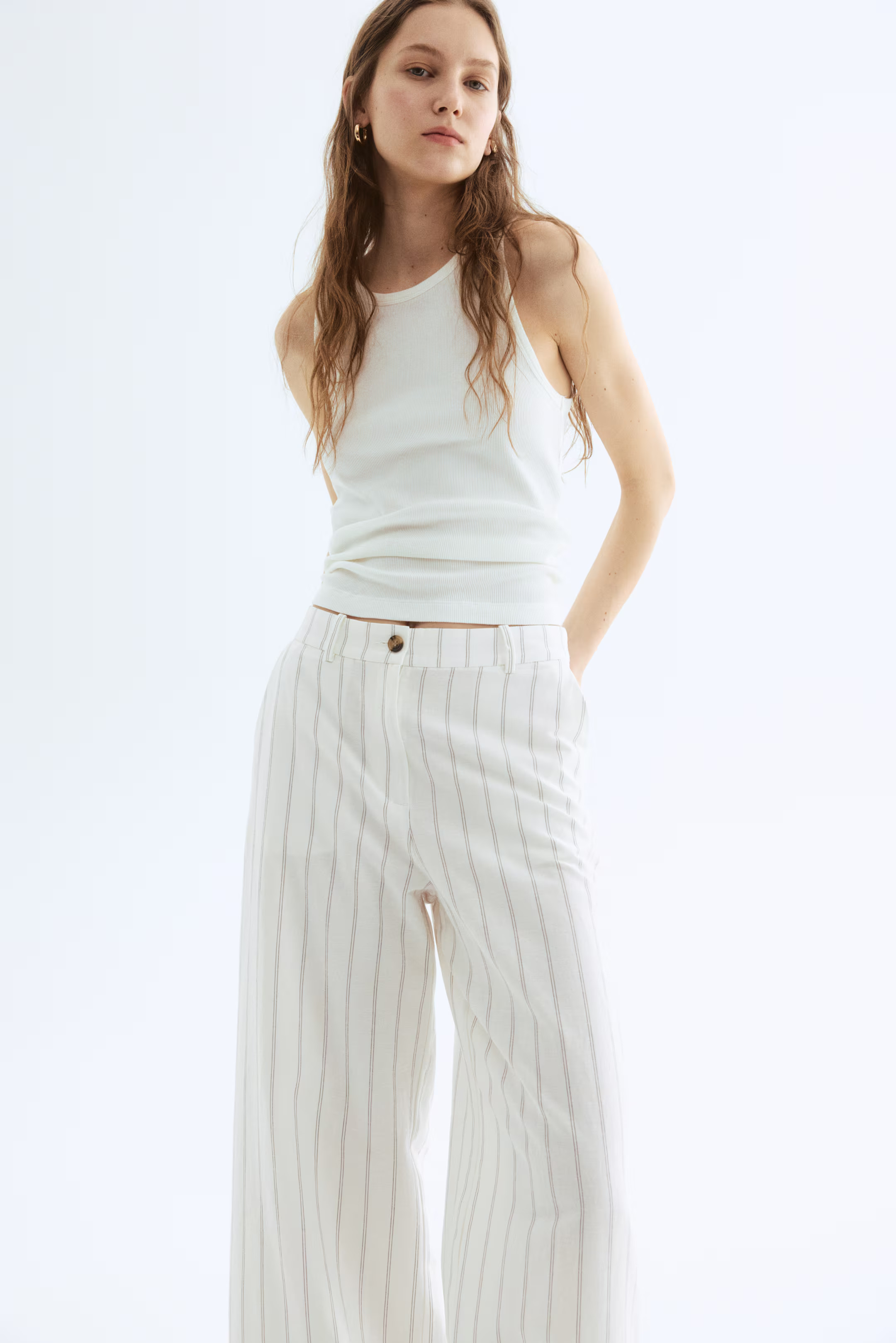 Wide-Leg Linen-Blend Pants | H&M (US + CA)