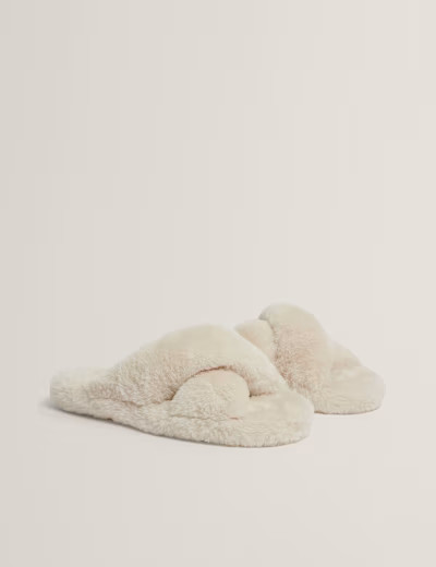 Shearling Knotted Open Toe Slider Slippers | Marks & Spencer (UK)