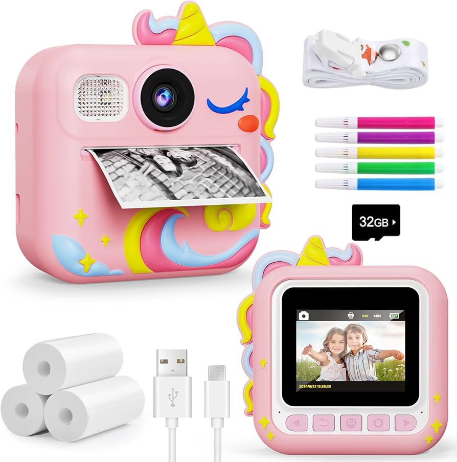 KOKODI Kids Camera Instant Print, Toddler Cameras Christmas Birthday Gifts for Girls Age 3-12, Di... | Amazon (US)