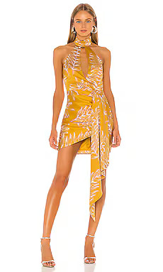 Camila Coelho Antonia Mini Dress in Gold Tropical from Revolve.com | Revolve Clothing (Global)