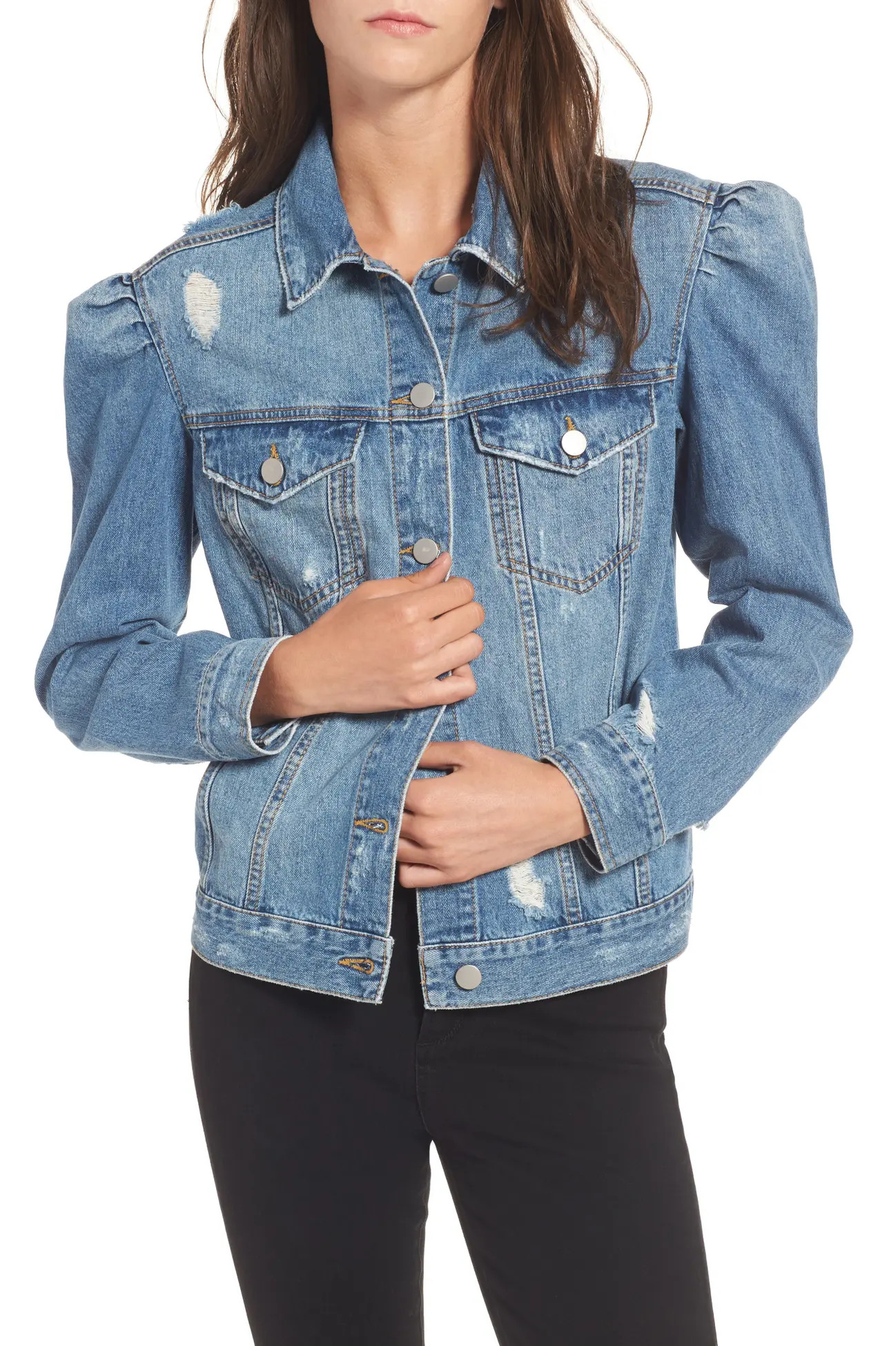 BP. | Puff Sleeve Denim Jacket | Nordstrom Rack | Nordstrom Rack