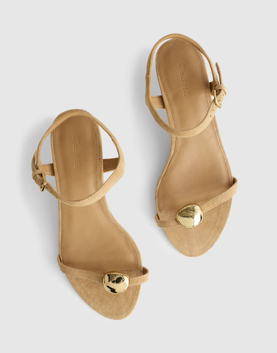 The Mila Organic Hardware Thong Sandal in Suede | Madewell