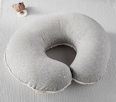 Gray Metallic Star Boppy® Bare Naked Nursing Pillow & Cover | Pottery Barn Kids