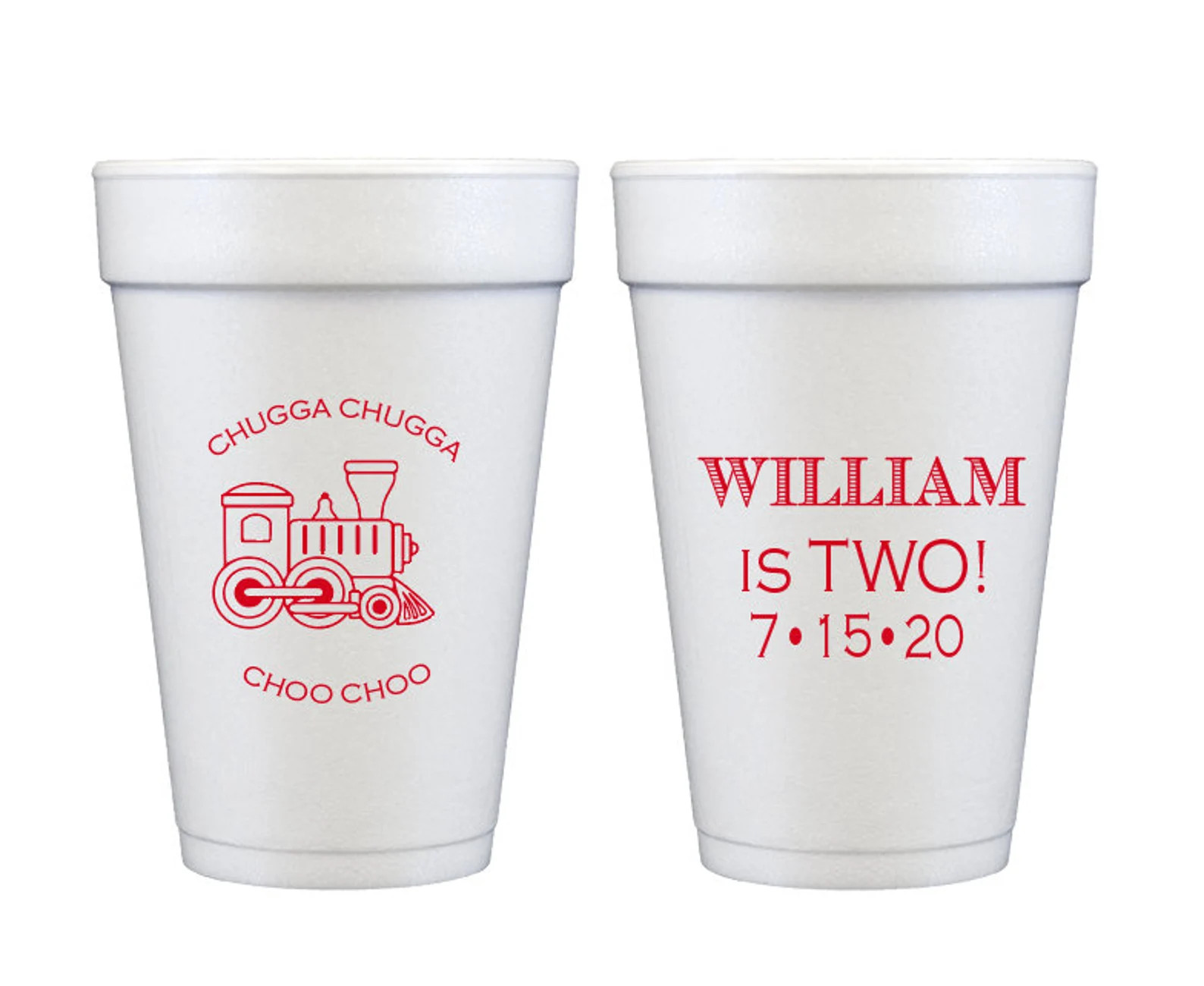 Train birthday cups, Choo choo birthday cups, Train theme party, Personalized foam cups, Kids bir... | Etsy (Global)