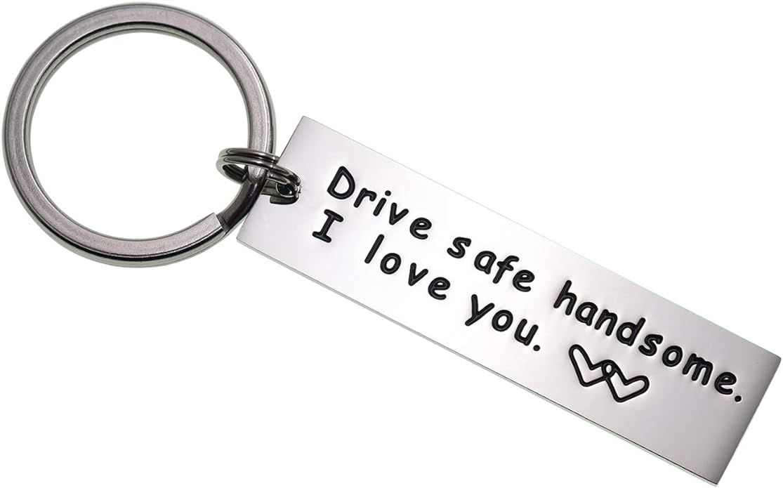 Drive Safe Keychain Handsome I Love You Trucker Husband Gift for Husband Dad Gift Valentines Day ... | Amazon (US)