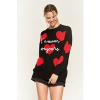 Heart Print Oversized Sweater | Etsy (US)