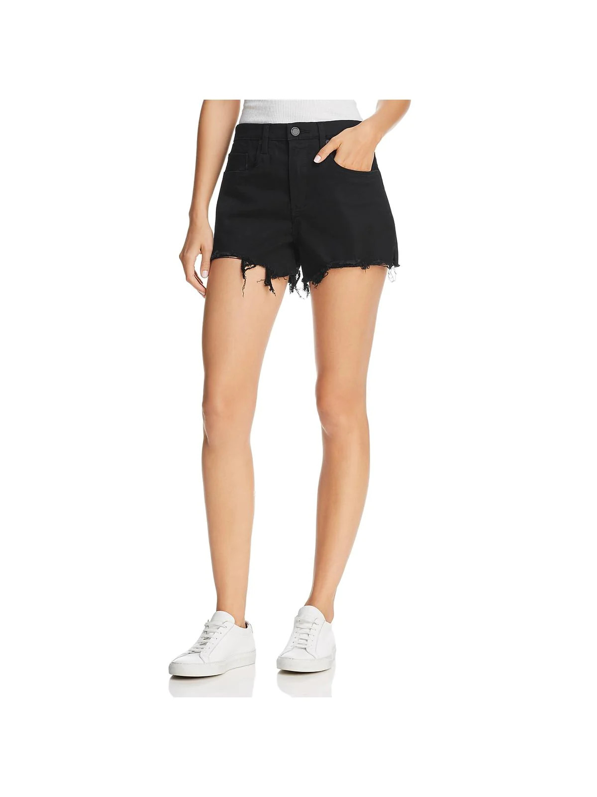 Womens Frayed Hem Distressed Denim Shorts | Shop Simon
