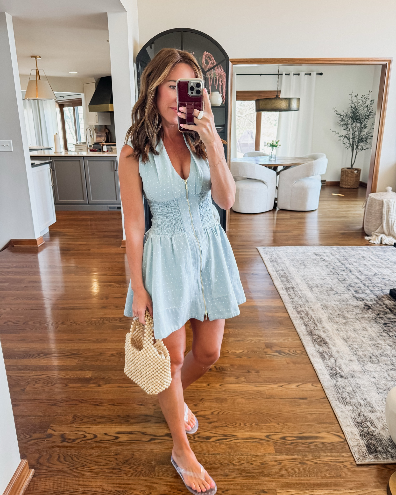 Mini polka dots on a chambray denim dress!? Absolutely 😍
XS here. I’m 5’3”
This style dress comes in a variety of options. 
Clear jelly flip flops. 
@Anthropologie #anthropartner

#LTKmomlife #LTKSeasonal #LTKOver40