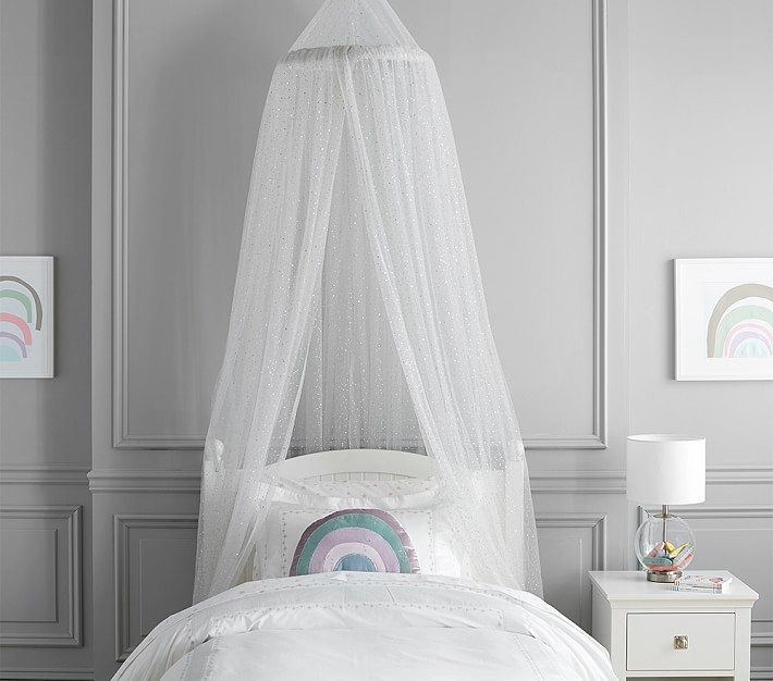 Gray Iridescent Glitter Canopy | Pottery Barn Kids