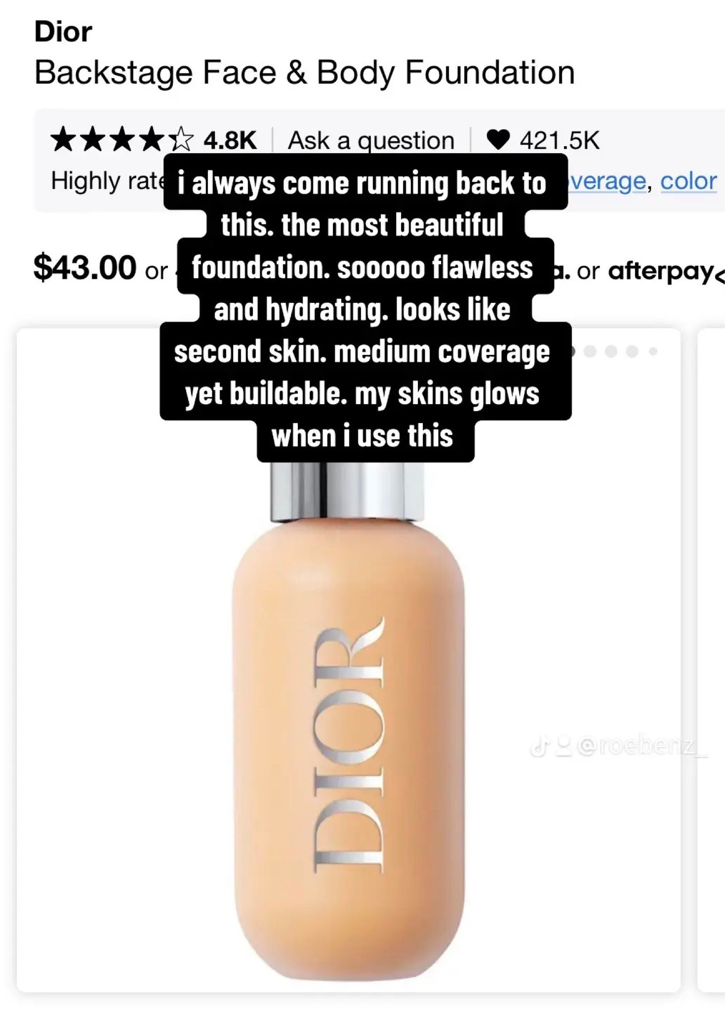 Dior backstage foundation
if you know me you know this is my jam 🥰

sephora sale
makeup 
beauty 
gifts 
christmas 
foundation 

#LTKHolidaySale #LTKGiftGuide #LTKbeauty