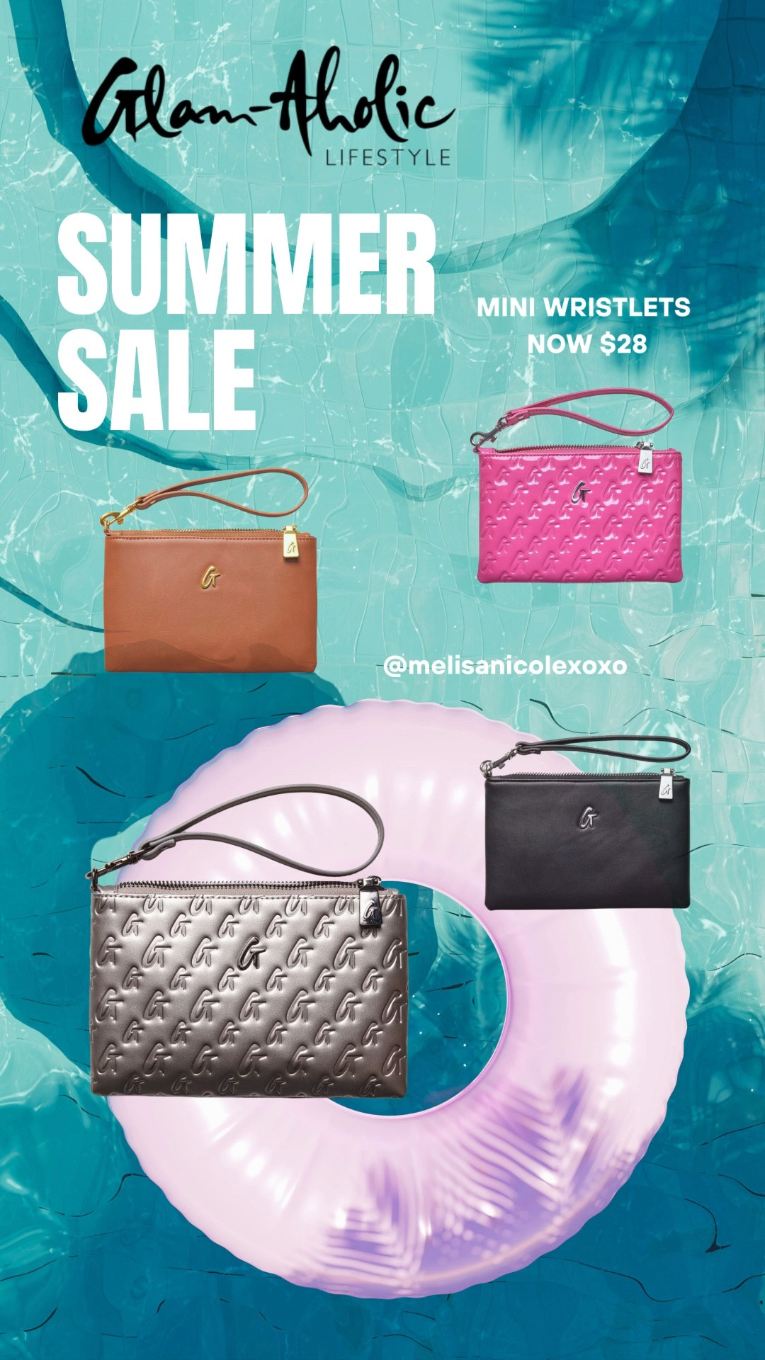 @GlamAholic Signature Summer Sale starts now! Mini Wristlets $28 

#LTKItbag

#LTKSaleAlert #LTKSeasonal #LTKTravel