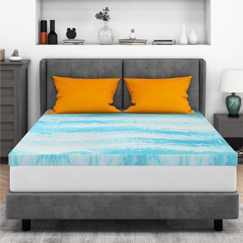 Mattress Topper Twin XL, 2 Inch Gel Memory Foam Bed Topper for Twin XL Size Bed, CertiPUR-US Certified, Blue | Amazon (US)