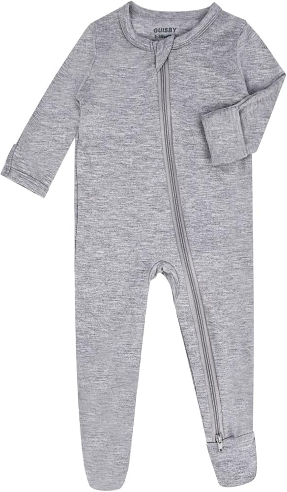 Bamboo Baby Footed Pajamas with Mitten Cuffs , Soft Bamboo Long Sleeve Romper 0-12 Months | Amazon (US)