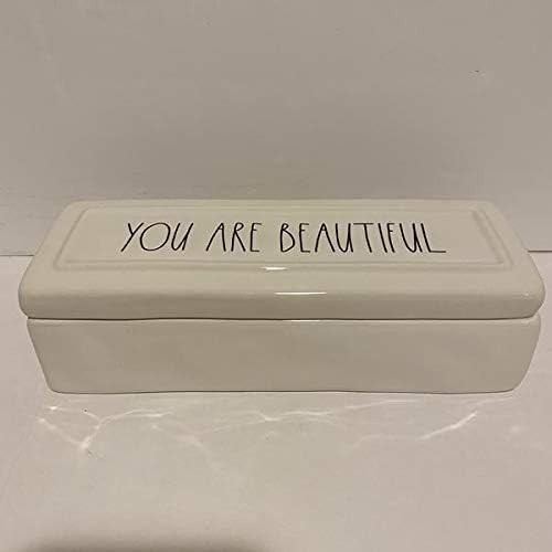 Rae Dunn YOU ARE BEATIFUL Jewelry Box Ceramic - 9 x 3 x 2.5 inches | Amazon (US)