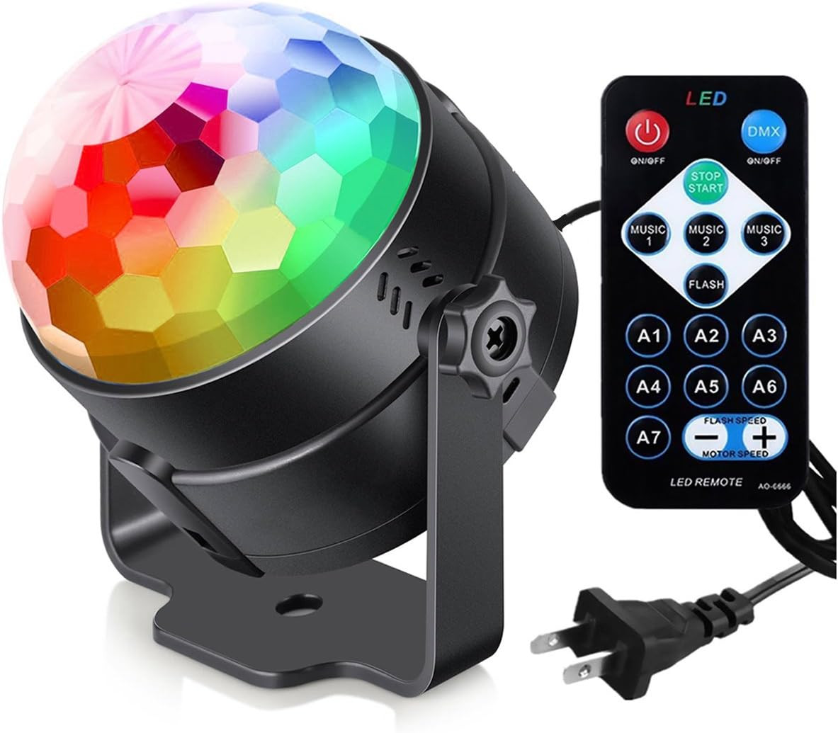 Sound Activated Party Lights with Remote Control Dj Lighting, Disco Ball, Strobe Lamp 7 Modes Sta... | Amazon (US)