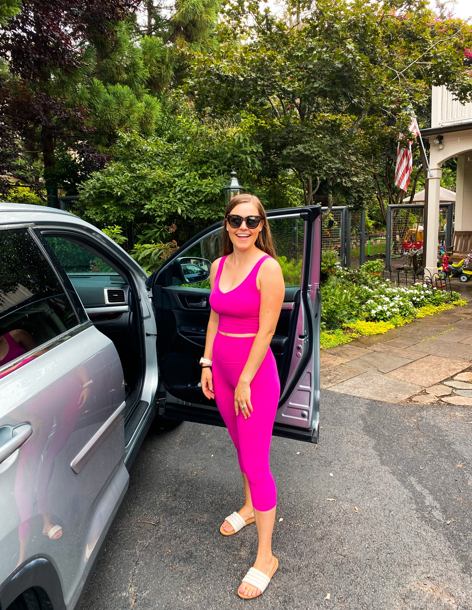 Barbie Pink Active Set! Love this matching set from Amazon. Almost identical to Lululemon Align line but a fraction of the cost! This set is just $60! Comes in a bunch of colors. These are the high waisted 19” capri length pants. (*Wearing a medium in the top & small in the pants)

Pink outfit. Activewear. Matching set. Barbie. Yoga pants. Crop top. Found it on Amazon. Amazon finds. 

#LTKFind #LTKFitness #LTKunder50