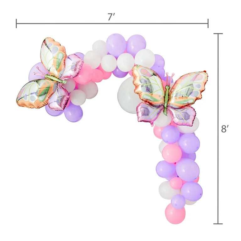 Multicolor Butterfly Balloon Arch Kit, 124 Pieces, by Way To Celebrate - Walmart.com | Walmart (US)