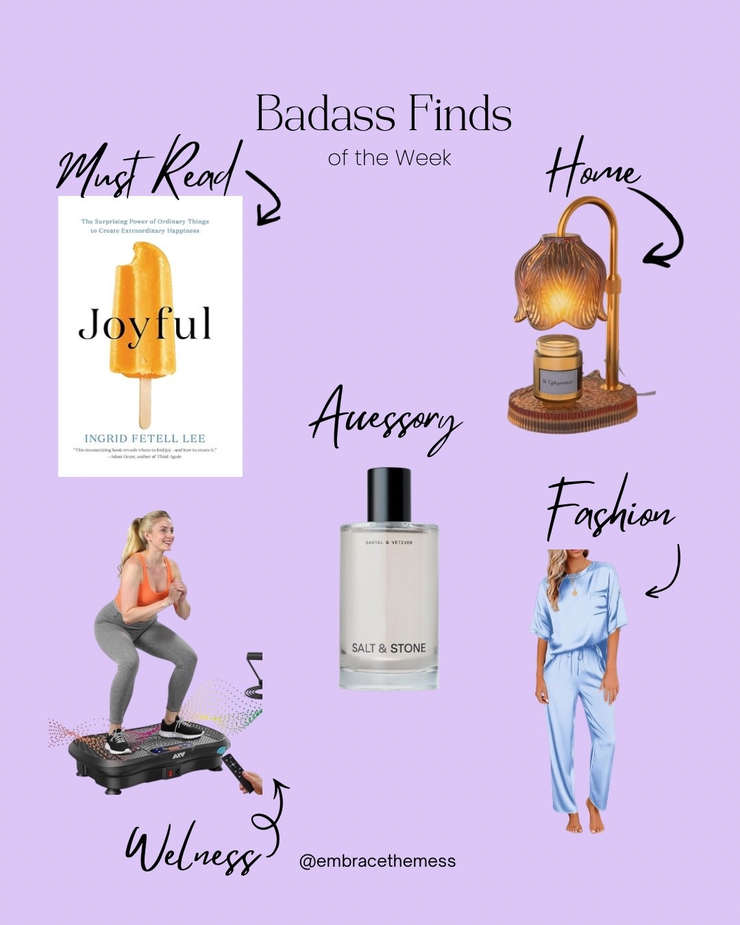 This week’s Badass Finds are for the girls trying to feel a little more put together without completely changing their lives 😌✨

A silky PJ set, a cozy moody lamp, the best Salt & Stone body mist, a wellness upgrade that fits into busy schedules, and a book reminding us that joy is usually hiding in the little things.

Tiny upgrades. Better moods. Soft reset energy 🤍

#BadassFinds #EmbraceTheMess #SoftLife #LTKFinds #WellnessFinds #CozyGirlEra #MomLifestyle #FashionFinds #LifestyleBlogger

#LTKdayinmylife #LTKselfcare #LTKHome