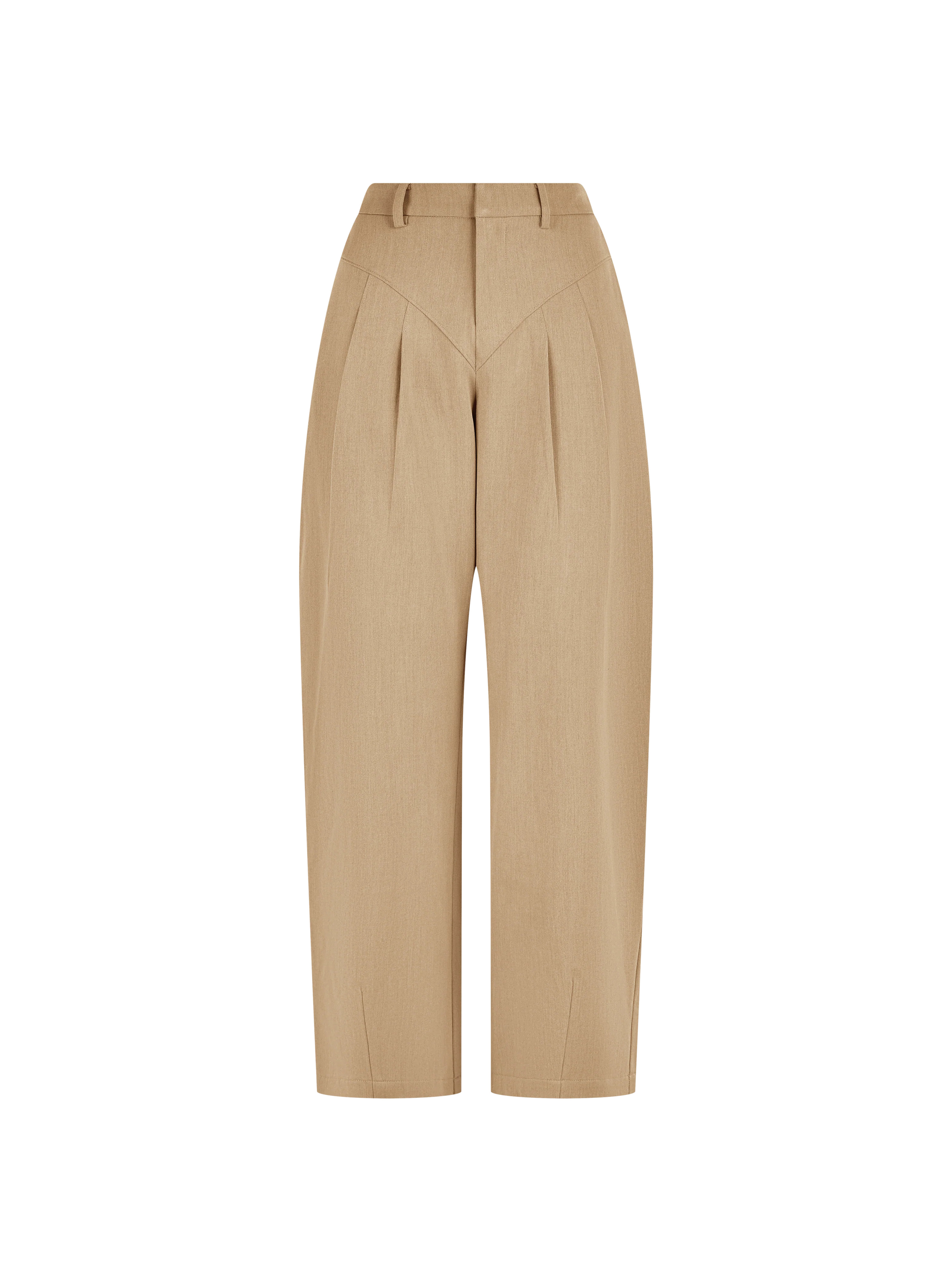 Tailored Balloon Trousers - Beige | Maebe