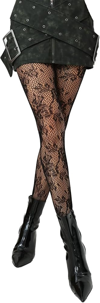 Floral Tights, Sexy High Waist Fishnet Tights - Premium Women's Stretchy Fishnet Stockings for Wo... | Amazon (US)