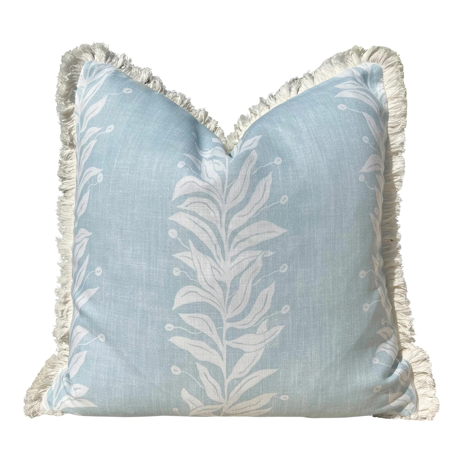 Schumacher Tendril Stripe Outdoor Decorative Pillow Sky Blue. Designer Pillow Cover, Accent Light... | Etsy (US)