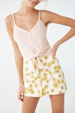 Knotted Button-Front Cropped Cami | Forever 21 (US)