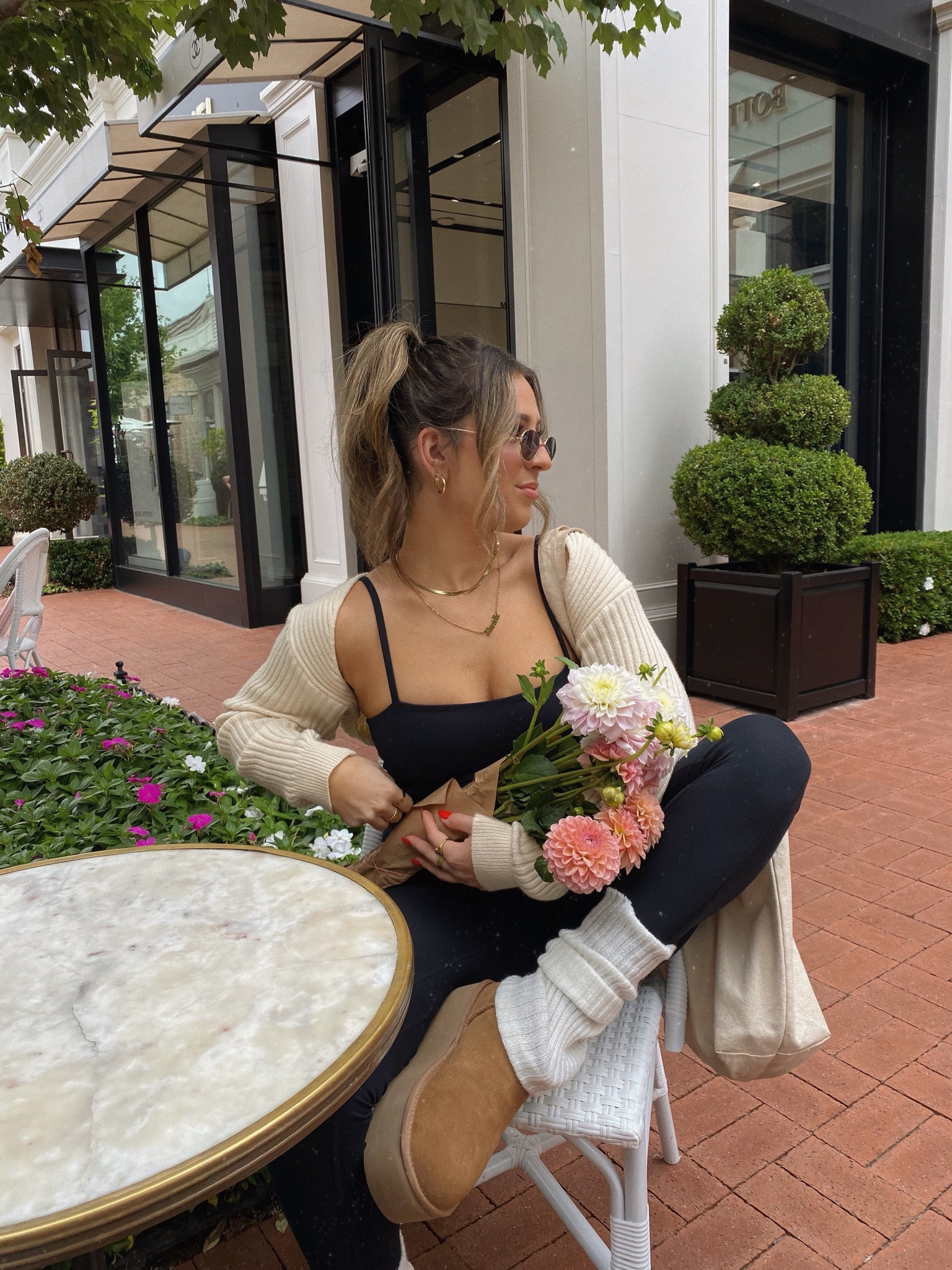 Black jumpsuit with bolero and Uggs wearing size small in everything 

#LTKstyletip #LTKshoecrush #LTKSeasonal