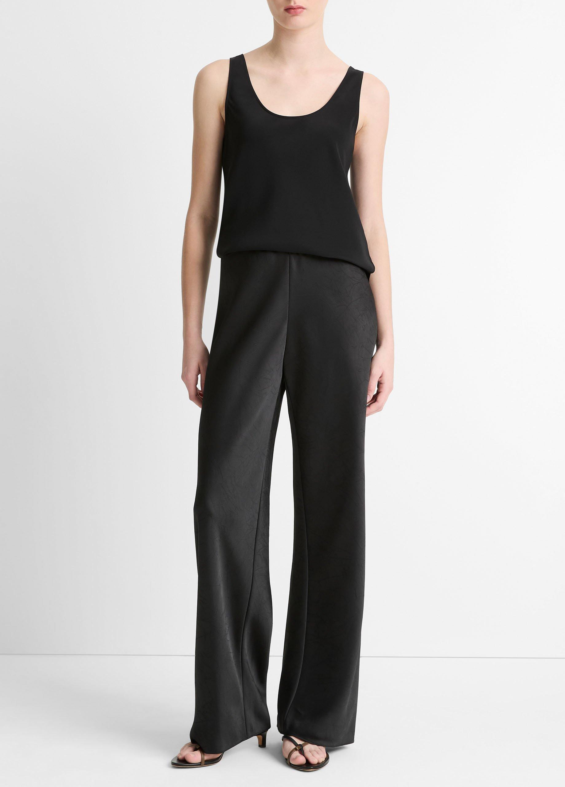 Women's Colette High-Rise Fluid Satin Bias Pant, Black, Size S Vince | Vince LLC