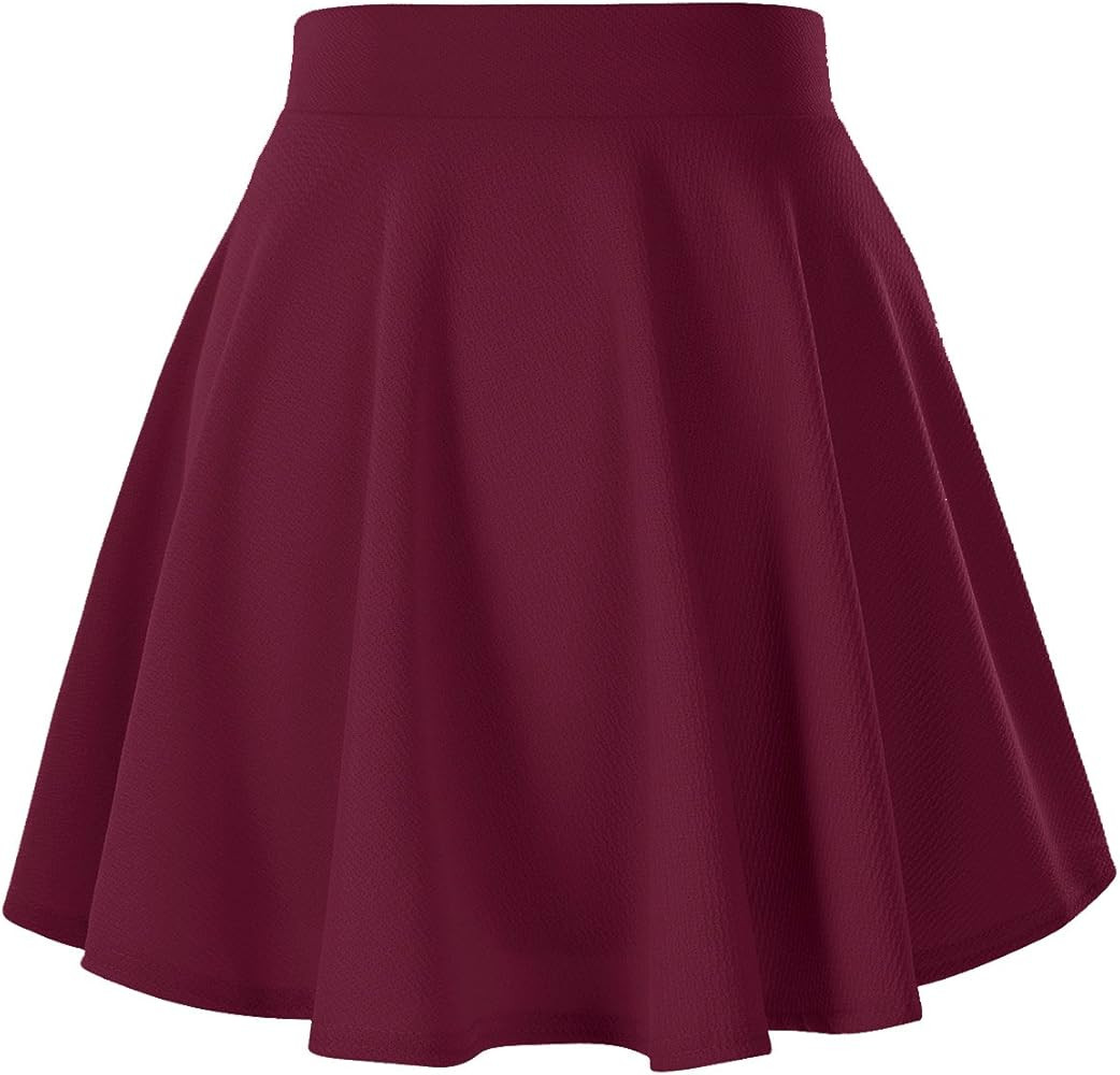 Urban CoCo Women's Basic Versatile Stretchy Flared Casual Mini Skater Skirt | Amazon (US)