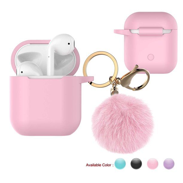 Njjex Case Skin for Airpods 1 & 2 & Pro, Silicone Charging Case Cute Cover with Golden Keychain +... | Walmart (US)