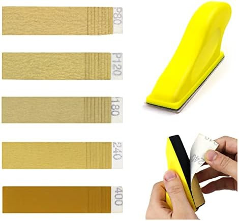 POLIWELL Micro Sander Kit 3.5” x 1” Mini Sander for Small Projects, Detail Handle Sanding Too... | Amazon (US)