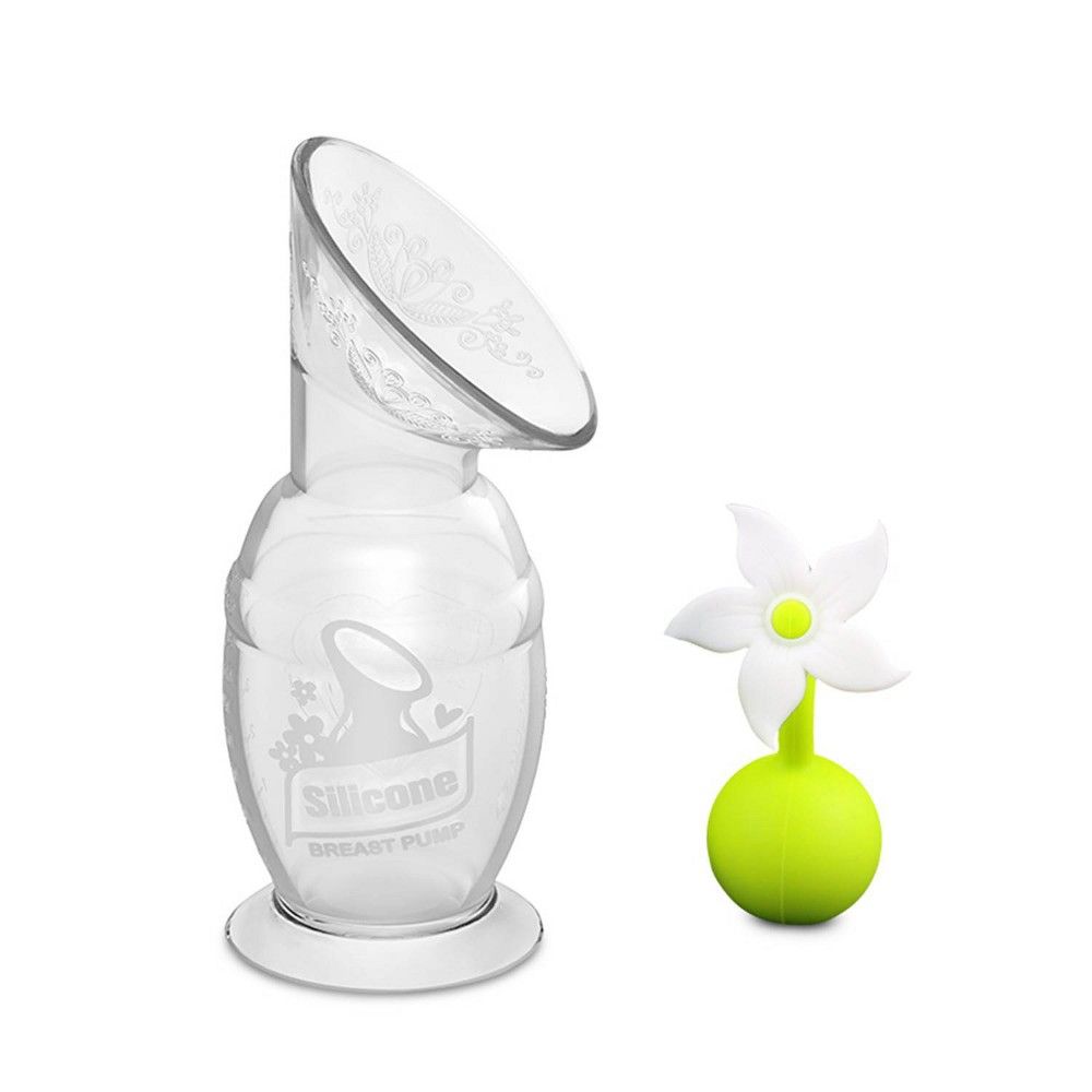 haakaa 5oz breast pump with suction base and white flower stopper | Target