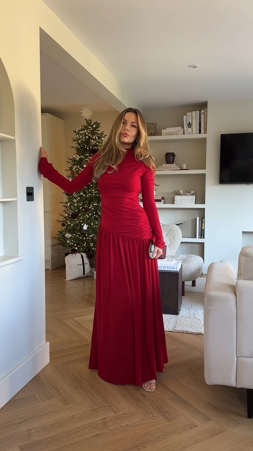 Christmas party dress, partywear, evening dress, red dress, pretty lavish, chic, 

#LTKwinter #LTKfestive #LTKuk